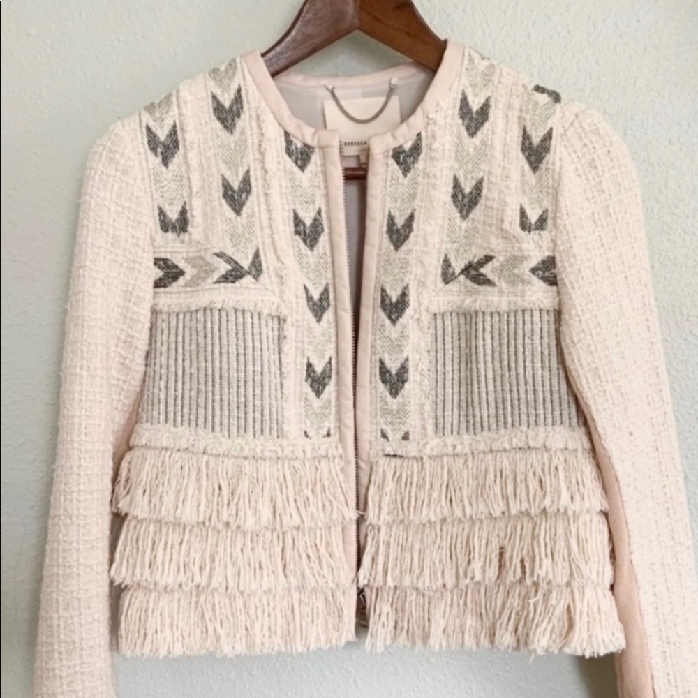 Rebecca Taylor Embellished Fringe Jacket